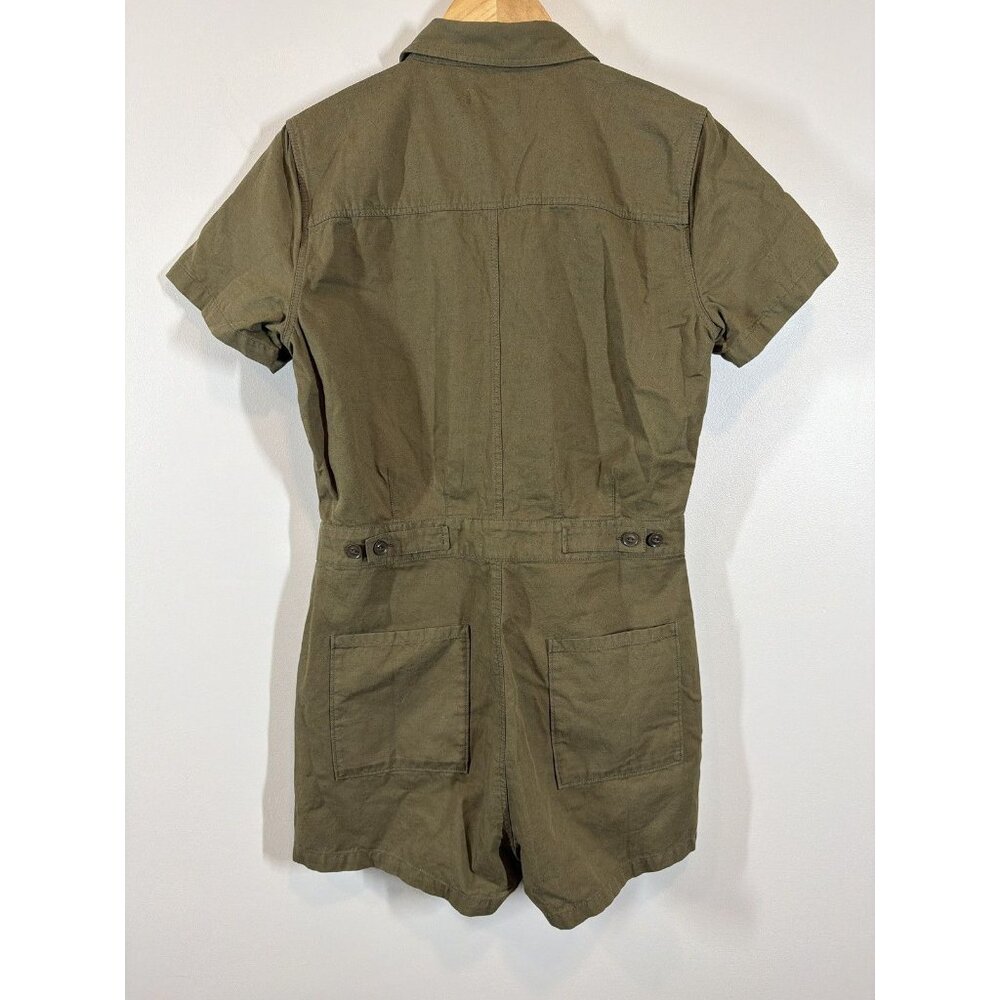 Outerknown Olive Green Romper Women's Size Small‎ Utility Style Linen Blend - Picture 6 of 10